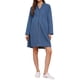 thumbnail image 1 of Vestido de maternidad de mezclilla para mujer INSPIRE CHIC, de manga larga, algodón, con botones, vestido de camisa de otoño, M azul, 1 of 6