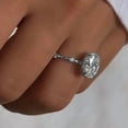 thumbnail image 4 of solitaire jewels 1.75CT Oval Moissanite Hidden Halo Engagement Ring For Women, 14K White Gold, 4 of 6