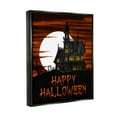 thumbnail image 3 of Stupell Industries Happy Halloween Haunted House Graphic Art Jet Black Floating Framed Canvas Print Wall Art, Design by The Saturday Evening Post, 3 of 6