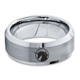 thumbnail image 2 of Tungsten Legendary Mythical Unicorn Band Ring 8mm Men Women Comfort Fit Gray Step Bevel Edge Brushed Polished, 2 of 4