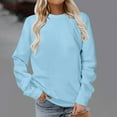 Quaouag Womens Casual Long Sleeve Color Block Solid Tops Crewneck