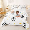 thumbnail image 3 of Erosebridal Teens Sport Soccer Queen Comforter Set 3pcs,Black White Football Bedding Comforter Set for Kids Boys Girls,Luxury Bedroom Decor, 3 of 6