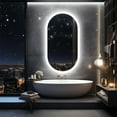 thumbnail image 1 of LUVODI  500x1000mm Oval LED Bathroom Mirror, Wall Lighted Vanity Mirror, Anti-fog, 3 Colors Dimmable Lighting, Smart Switch, Memory Function, 1 of 11