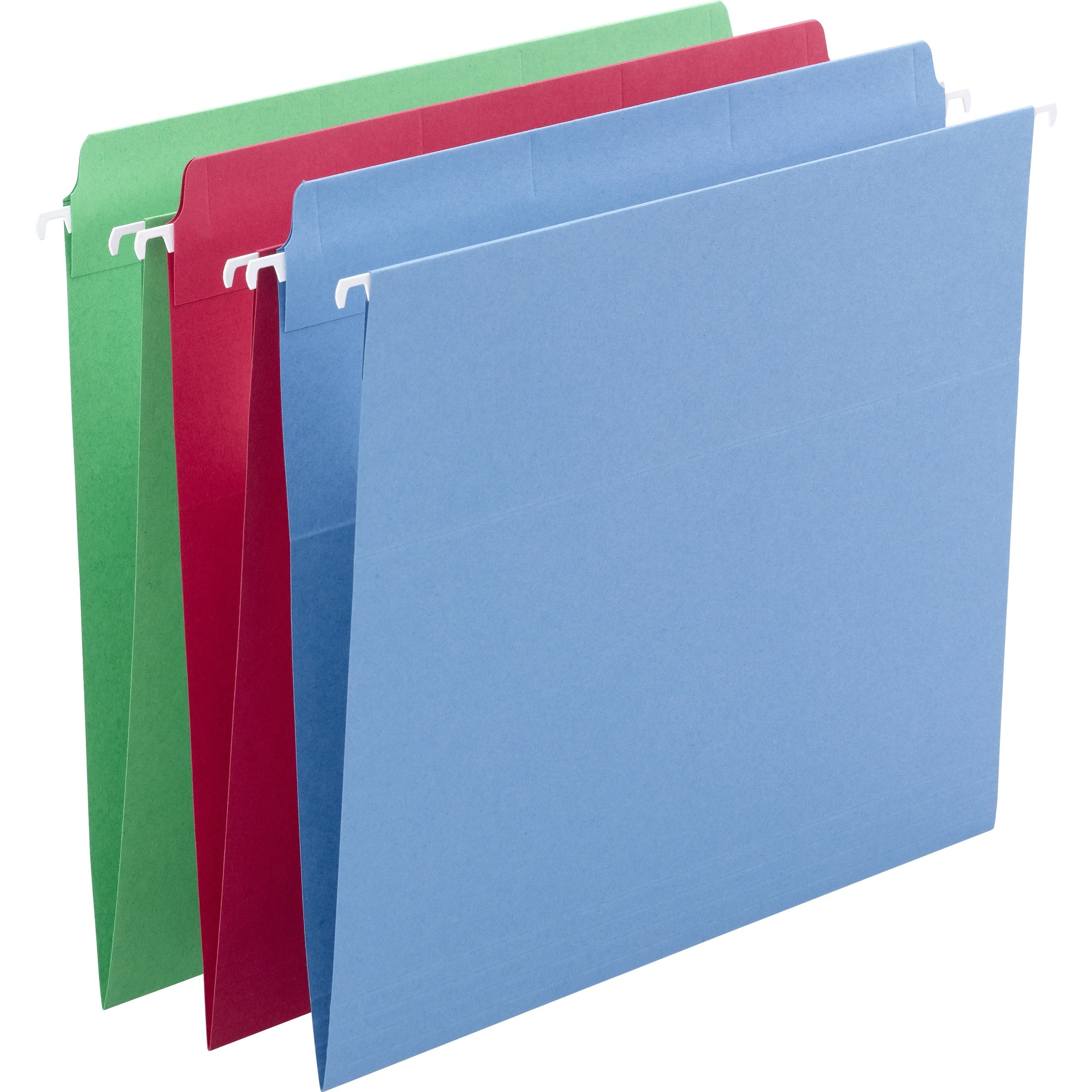 Smead, SMD64100, FasTab Hanging File Folders, 18 / Box, Blue,Green,Red