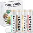 thumbnail image 1 of Bambalo USDA Organic Variety Juego de 4 bálsamos labiales - Aceite de coco con cera de abejas - La mejor reparación de labios para labios secos y agrietados - Cuidado hidratante de los labios, 1 of 5