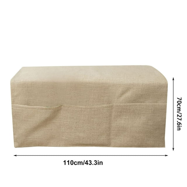 Funda de tela para reposabrazos de sofá o sillón, protector de cojín de imitación lino, organizador colgante de mesilla de noche con bolsillos, organizador para mando a distancia para sala de estar,