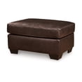 thumbnail image 4 of Benjara Orion Ottoman, 34 Inch Rich Dark Brown Real and Faux Leather Cushion, 4 of 5