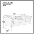 thumbnail image 5 of Modern Chesterfield Curved Sofa Tufted Velvet Couch 3 Seat Button Tufed Loveseat with Scroll Arms and Gold Metal Legs for Living Room Bedroom, 5 of 5