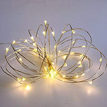Pack 2 Battery Operated Mini Lights,Indoor Led Fairy Light with Timer 6Hours Off 