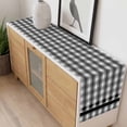 thumbnail image 4 of Gray Black Plaid Table Runner - 70 Inch Long, Kitchen Dining Table Runner Dresser Scarves, Vintage Star Greyish Buffalo Lattice Farmhouse Decor for Coffee Tables Wedding Party Banquet, 4 of 8
