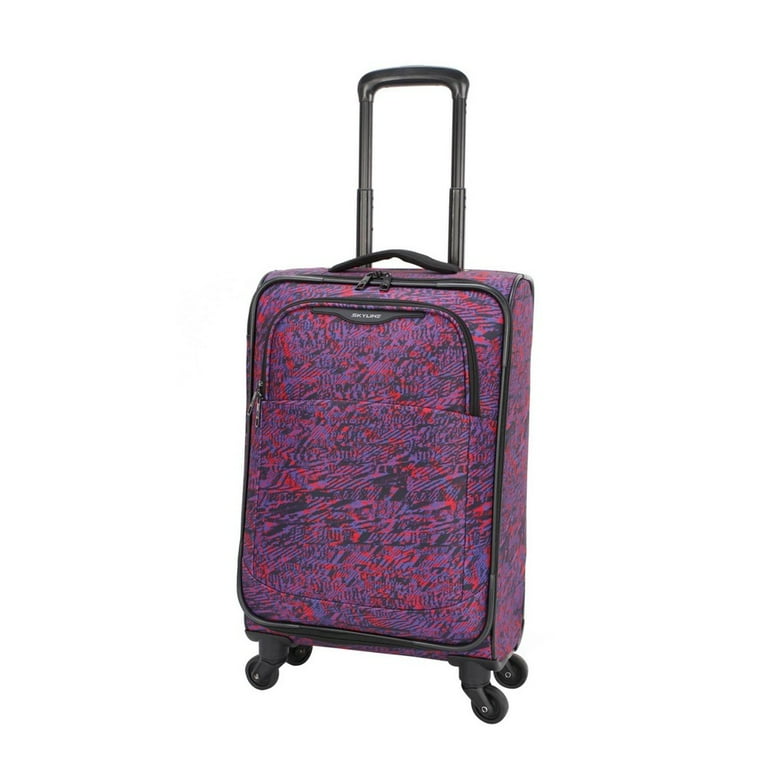 Skyline Softside Carry-On 3pc Spinner Luggage Set Purple Sketch