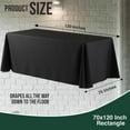 thumbnail image 2 of 12 Pack Black Plastic Table Cloth - 70 x 120 Inch Rectangle Disposable Tablecloth for Parties - Rectangle Tablecloth - Disposable Table Cloths for Parties - Great for Picnics And Formal Events, 2 of 12