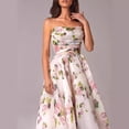 thumbnail image 5 of Women's Summer New Strapless Sleeveless Printed Full Skirt Dress, 5 of 5