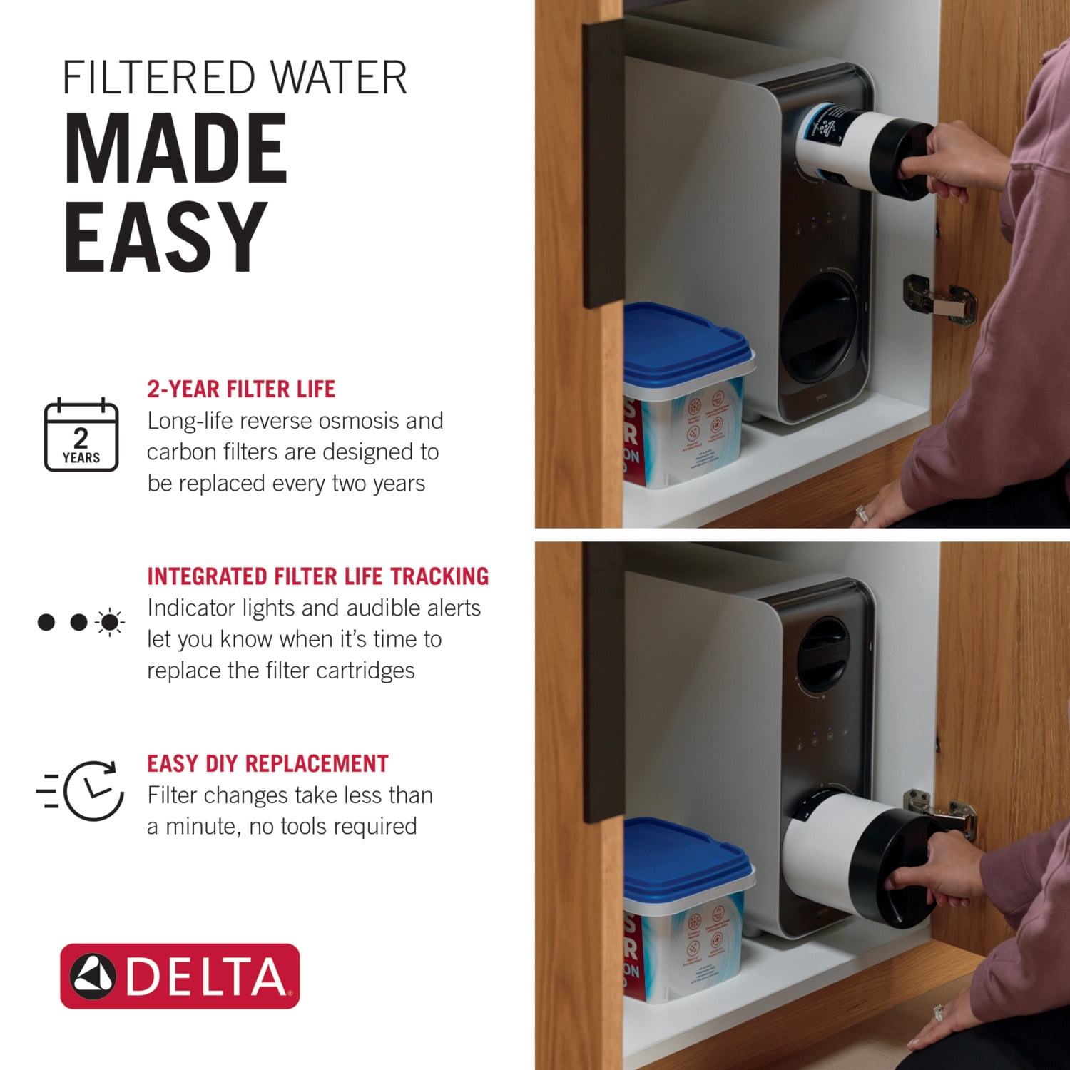 Delta Dwq1001012 Clarifi Tankless Under Sink 6-Stage Reverse Osmosis Filter System