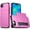Pink, variant on Protective Phone Wallet Case Cover Housing Sleeve with Builtin Card Slot Compartment and Impact Absorption Everyday Use