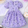 thumbnail image 6 of Jamsmile Toddler Girls Dress Summer Short Sleeve Floral Print Shawl Princess Dresses Child Girls Flower Beach Holiday Sundress, 6 of 7