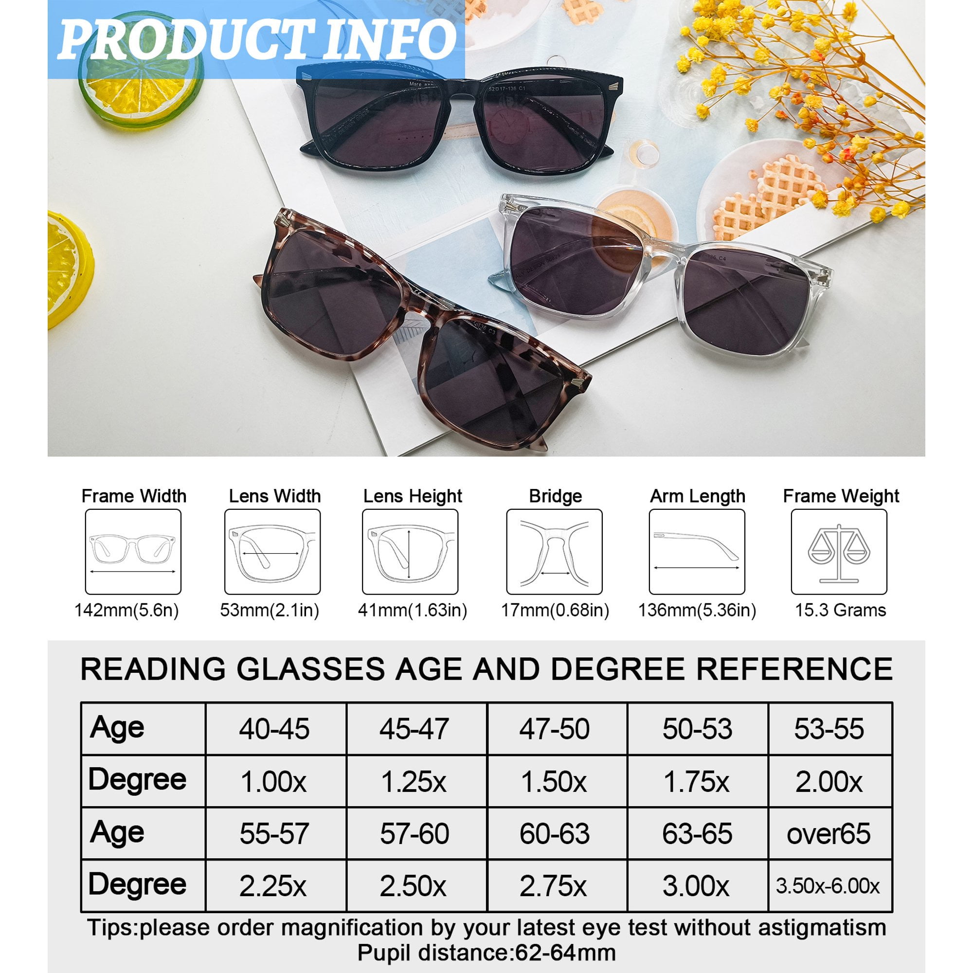 OCCI CHIARI Reading Sunglasses 3.0 Women's Trendy Sun Readers 1.00 1.25 1.50 1.75 2.00 2.25 2.50 2.75 3.00 3.50 4.00 5.00 6.00 (Black) UV Protection Blue Light Blocking Outdoors Arylic Lens