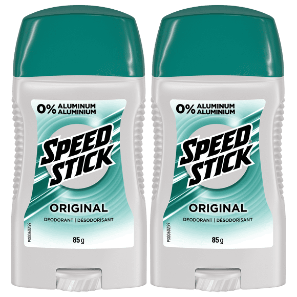 Speed Stick Deodorant for Men, Aluminum Free, Original Scent, 85g (2-pack)