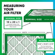 Filterbuy 10x20x1 Air Filter MERV 8 Dust Defense, Pleated HVAC AC Furnace Filter Replacement, 4-Pack