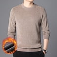 thumbnail image 4 of Mid-aged Men Sport Top Thickened Sweater Pure Color Round Neck Bottoming Clothes Long Sleeves Homewear Gym Running Basketball Sweatshirt, 4 of 8