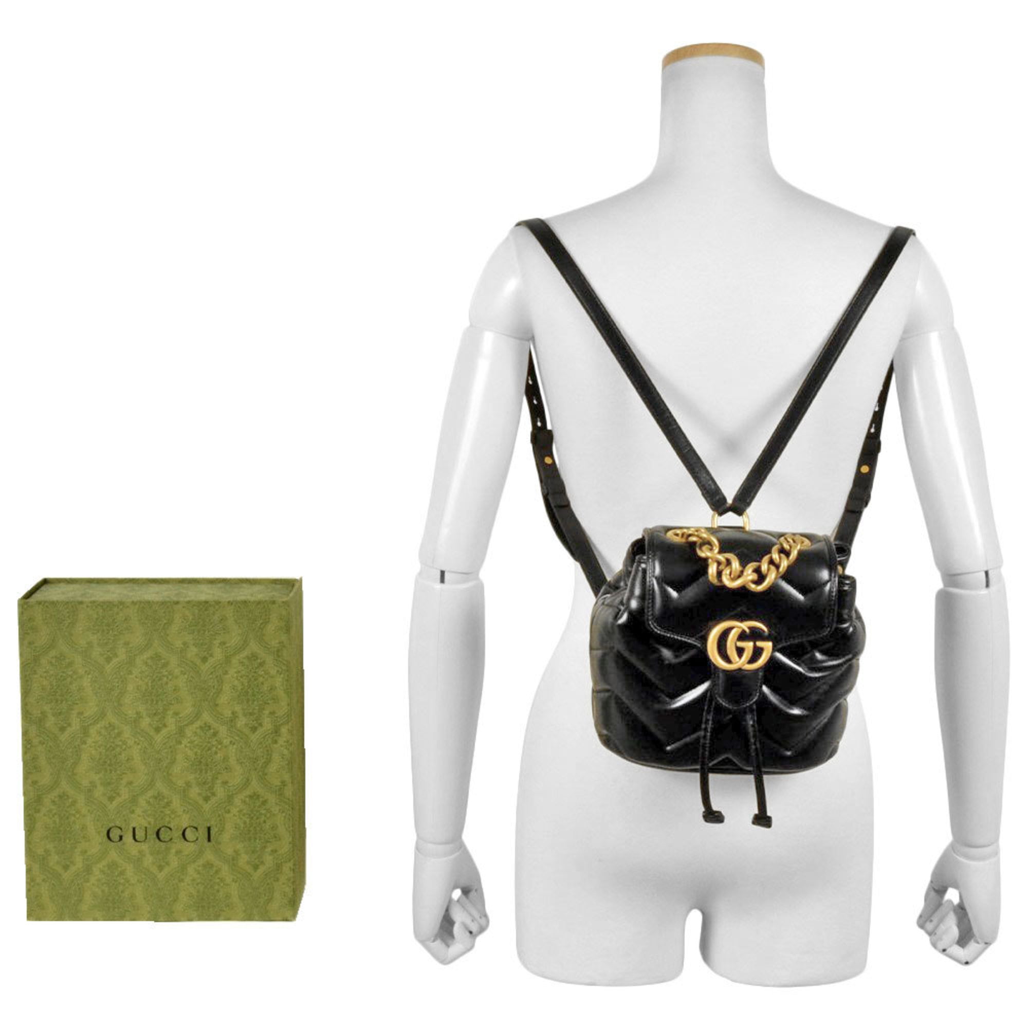 Pre-Owned GUCCI GG Marmont Quilted Mini Backpack Daypack