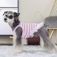 thumbnail image 4 of Shenmeida Dog Shirt Skirt Striped Lace Edge T Shirts Cotton Vest Pleated Dress Puppy Clothes Summer Shirts Cute Tops Soft Pet Apparel for Small Medium Dogs Cats Outfits Costume, 4 of 7