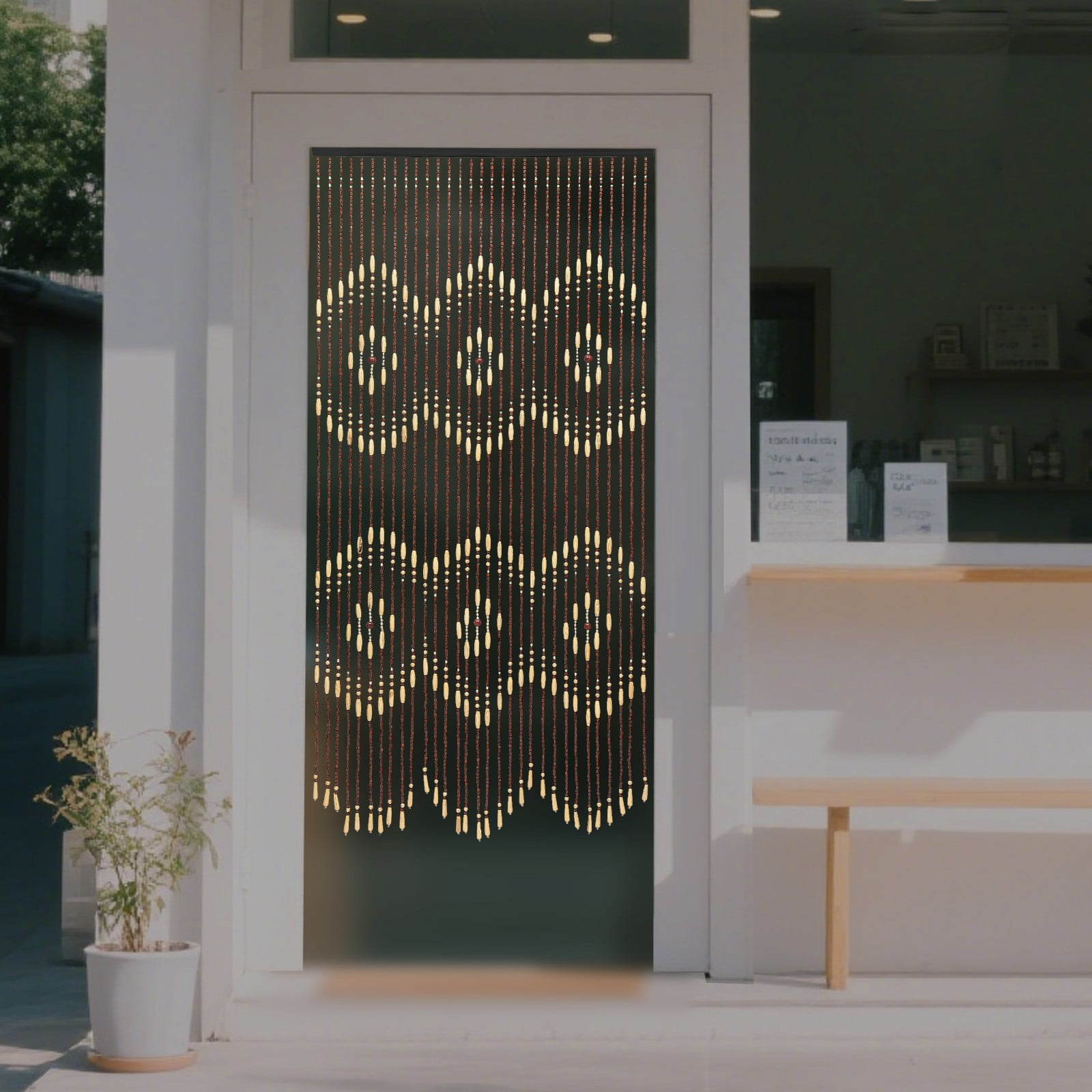 35.43*68.9 Zigzag Wooden Curtain Beads String Door Room Blind Screen Window Line Divider 31-Line