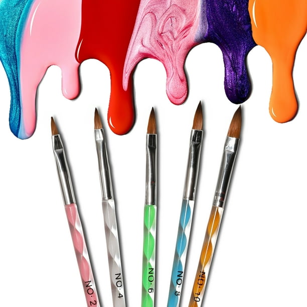 Acrylic Brush set for Nail Dotting Painting Use Multi Color [5 Brushes