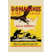 U.S. Marines Defend America- Fine Art Canvas Print 20" x 30"