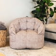 thumbnail image 4 of Big Joe Milano w/ Vibe Vibrating Massage Bean Bag Chair for Kids, Teens, Adults, Lunar Gray Hyde, Vegan Suede, Lightweight Seat for Reading Nook and Gaming, 2.5 foot Refillable, 4 of 8