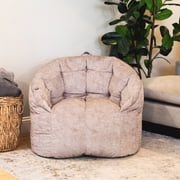 Big Joe Milano w/ Vibe Vibrating Massage Bean Bag Chair for Kids, Teens, Adults, Lunar Gray Hyde, Vegan Suede, Lightweight Seat for Reading Nook and Gaming, 2.5 foot Refillable
