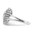 thumbnail image 3 of Primal Silver Sterling Silver Rhodium-plated 6mm Pink Heart Cubic Zirconia Ring, 3 of 7