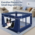 thumbnail image 2 of Puppy Playpen Indoor for Small Pets, 42x42x25 Inch, Dog Play Pen with Gate, Portable Oxford Fabric Pet Exercise Pen, Anti-Tipping Enclosure with Zipper Door, 2 of 6