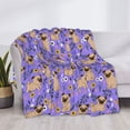 thumbnail image 3 of Rateoe Pugs and Flowers Pattern Flannel Throw Blanket, Ultra-soft Blanket for Bed, Couch, Car, Hypoallergenic Anti-pilling blanket-50"x40"(Horizontal), 3 of 6