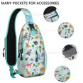 thumbnail image 3 of Cartoon Dino Sling Backpack – Cute Colorful Dinosaur Pattern Shoulder Purse – Funny Print Bag Gift for Dinosaur Lovers and Men, 3 of 6