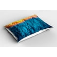 thumbnail image 2 of Ambesonne Nature Pillow Sham 2 Pack, Autumn Dried Flowers, 26"x20", Pale Blue Peach Orange, 2 of 3