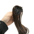 thumbnail image 5 of Unique Bargains 1 Pc Medium Length Ponytail Wig Hair Clips for Hair Extension 17.72" Length Brown Yellow, 5 of 6