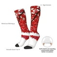 thumbnail image 4 of Gaeub Red Maple Leaf Printed Design Socks Stretchy High Tube Socks for Men Women Teens , Softball Soccer Socks for Hiking, Sport, 4 of 6