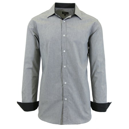 GBH Mens Long Sleeve Slim Fit Pinstripe Dress Shirts GBH Mens Long Sleeve Slim Fit Pinstripe Dress Shirts