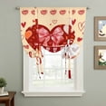 thumbnail image 2 of Happy Valentine's Day Balloon Curtains 63 Inch Length for Living Room/Bedroom, Yellow Love Hearts Romantic Rod Pocket Privacy Door Curtains Decorative Tie Up Shade for Window 52"x63", 2 of 8