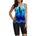thumbnail image 1 of Maillots de Bain Tankini à Imprimé Color Block pour Femmes avec Capris de Bain s-TTTG, 1 of 6