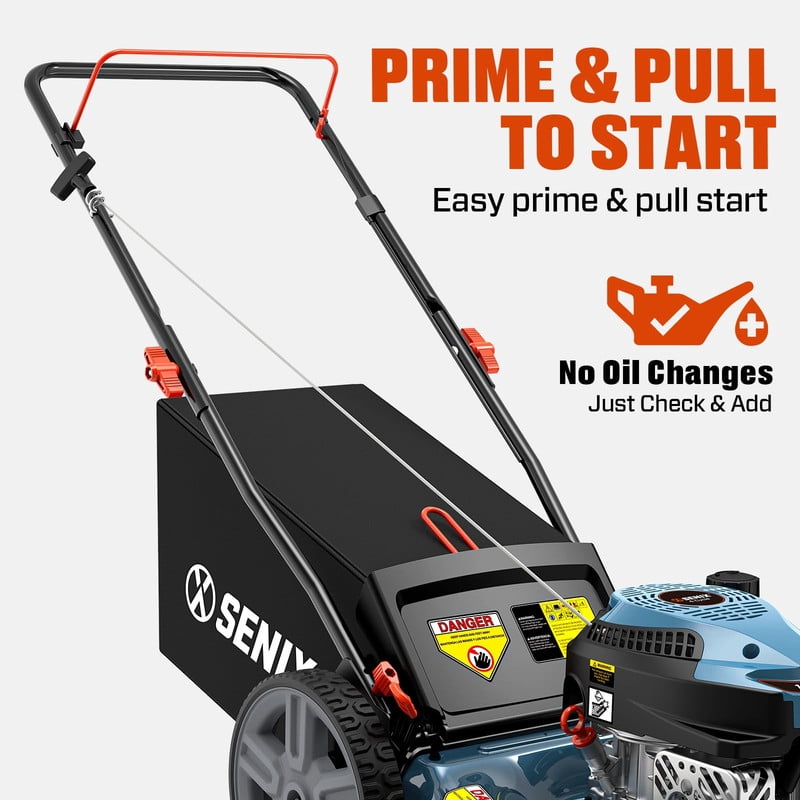SENIX Kit w/LSPG-M14/GTC4QL-L/BL4QL-L, 144cc 21-inch Gas Push Lawn Mower 3-in-1, 26.5 cc 17" String Trimmer and 4-Cycle 410 CFM Leaf Blower Kit, M14-GTC-BL4QL