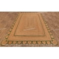 thumbnail image 5 of Hand woven scalloped jute Green border with natural jute rugs,Scalloped Jute Rug,Scalloped Edge Rug,Scallop Jute Blue Hand Made Rug, 5 of 5