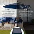thumbnail image 3 of Best Choice Products 10ft Solar LED Offset Hanging Market Patio Umbrella for Backyard, Poolside, Lawn and Garden w/Easy Tilt Adjustment, Polyester Shade, 8 Ribs - Navy Blue, 3 of 7