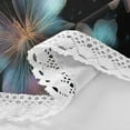 thumbnail image 3 of 60 Inch Round Tablecloth with White Lace Trim Fall Table Cover for Elegant Dining Decor Pink and Cyan Butterflies, 3 of 8