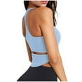 thumbnail image 5 of qolati Ribbed Workout Tank Tops for Women with Built in Bra Tight Racerback Scoop Neck Athletic Crop Top Stretchy Seamless Sleeveless Yoga Vest T-Shirts, 5 of 6