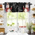 thumbnail image 3 of Christmas Valances for Windows Xmas Snowman Lights Snowflakes Red Black Rod Pocket Curtain Valance Window Treatment Short Curtains for Kitchen Living Room, 54"x18", 3 of 5