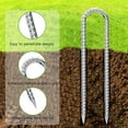 thumbnail image 3 of Rebar-Stakes Galvanized, U Hook Trampoline Stakes Ground Anchors Tent Stakes Heavy Duty for Plants Anti-Rust Landscape Fabric Stakes Artificial Turf, 3 of 4