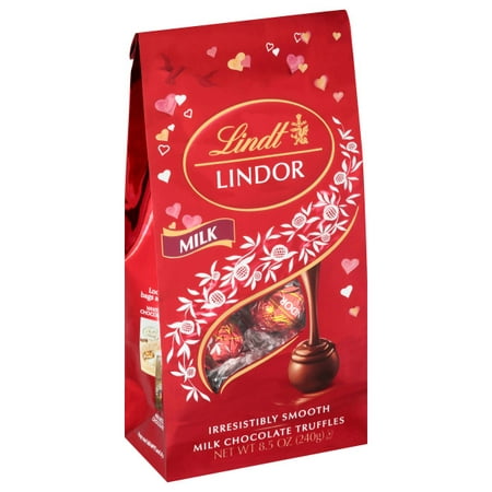 Lindt LINDOR Valentine's Milk Chocolate Candy Truffles, 8.5 oz. Bag