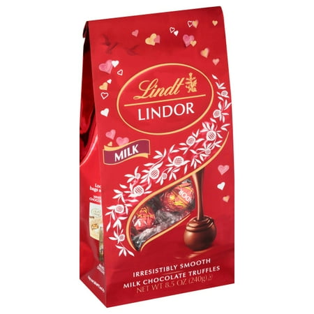 Lindt LINDOR Valentine's Milk Chocolate Candy Truffles, 8.5 oz. Bag